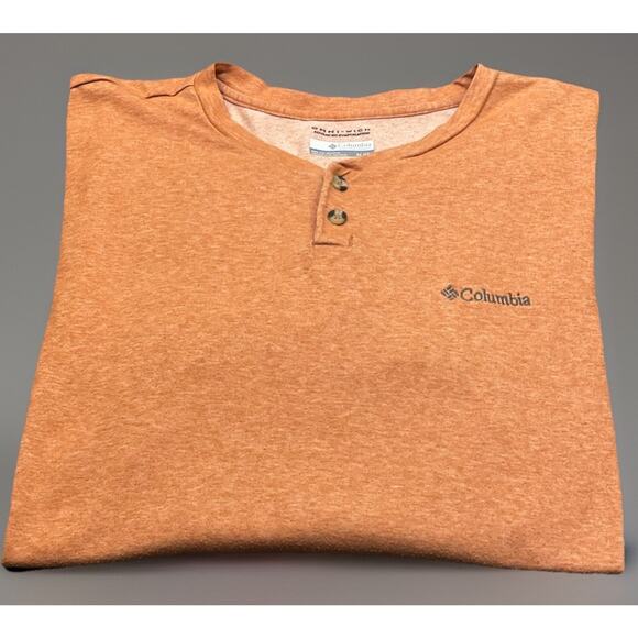 Columbia Men's Thistletown Park Henley Long Sleeve Shirt Men’s XL Orange - Picture 1 of 10